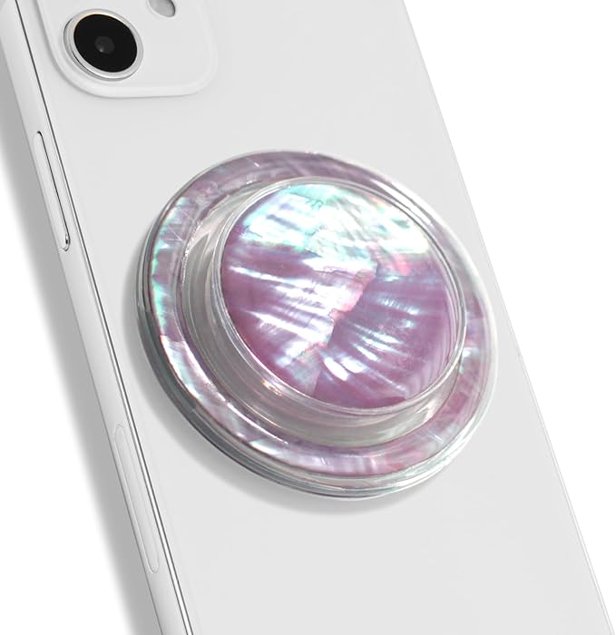 OnTheGrip Cute Natural Seashell Design Round Shape Collapsible Mobile Phone