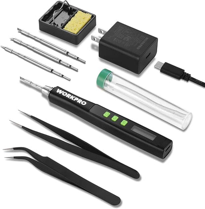 WORKPRO DC Soldering Iron Kit, Fast Heating Soldering Iron Pen