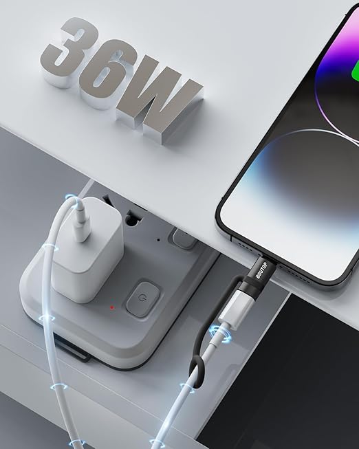 36W USB C to Lightning Cable Adapter, Support Data Sync/PD Fast Charging