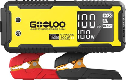 GOOLOO GT4000S Jump Starter 4000A Car Jumper Starter, 100W Fast-Charging