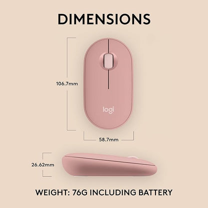 Logitech Pebble Mouse 2 M350s Slim Bluetooth Wireless Mouse, Lightweight