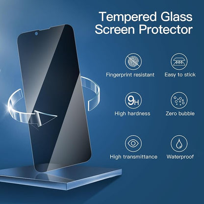 NEW'C 3 Pack Privacy for iPhone 13 Mini Screen Protector, Enhanced 28-Degree