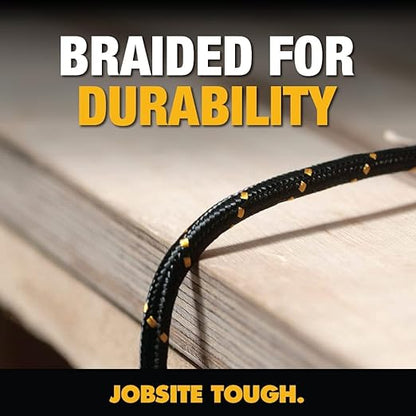 DEWALT Heavy Duty USB to Micro-USB Cable, Jobsite Micro USB Connector Cable