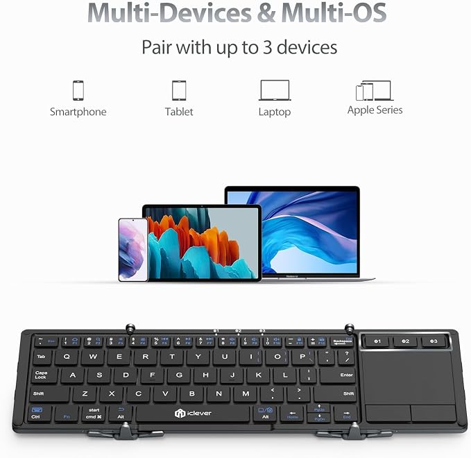iClever Foldable Keyboard, BK08 Bluetooth Keyboard