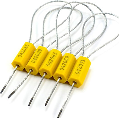 1000PCS Yellow Steel Cable Seal Metal Security Shipping Seal Numbered Truck