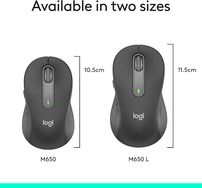 Logitech Left Handed Wireless Mouse Signature M650 L Full Size
