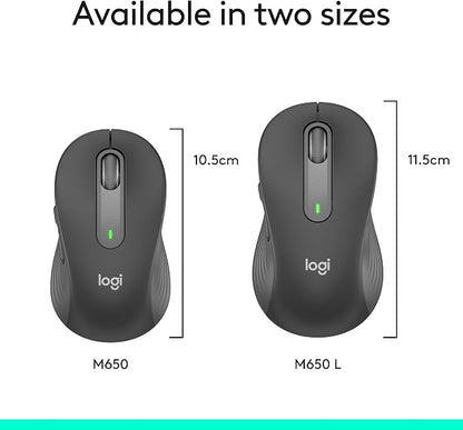 Logitech Left Handed Wireless Mouse Signature M650 L Full Size