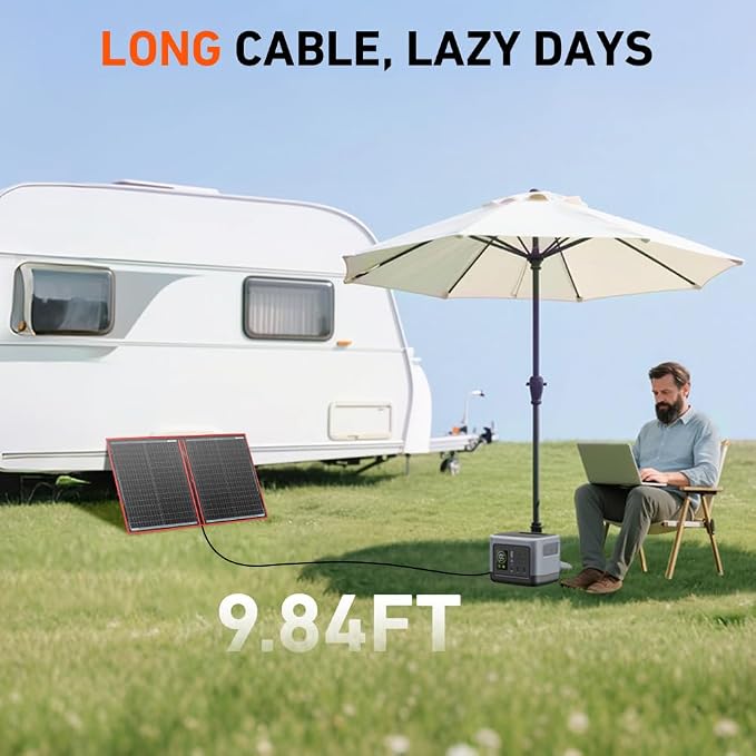 DOKIO 100W Portable Foldable Solar Panel Kit,