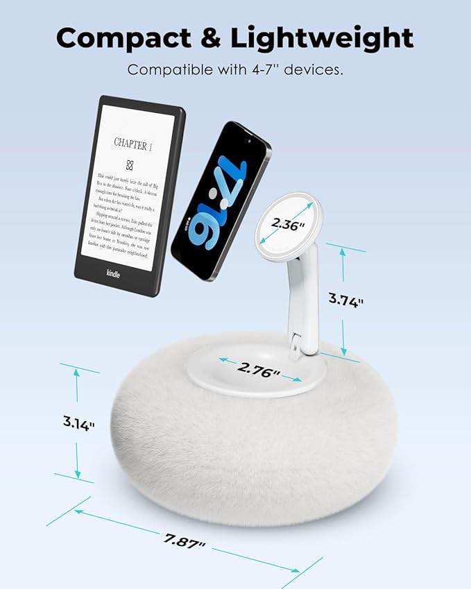 Viozon Phone Holder for Bed, Magnetic Pillow Stand, Compatible