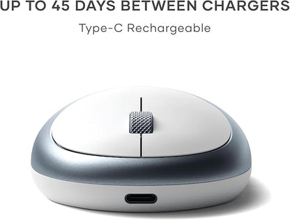 Satechi M1 Wireless Bluetooth Mouse, USB-C Rechargeable, Compact & Portable