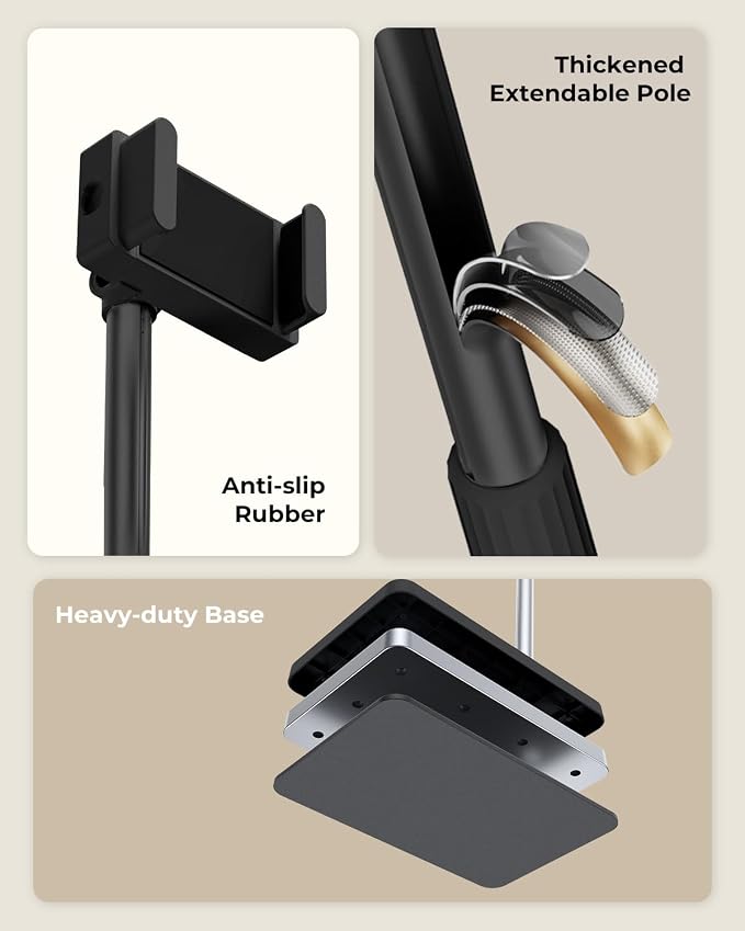 Extended Tablet Floor Stand, 360 Rotating Adjustable iPad Floor Holder