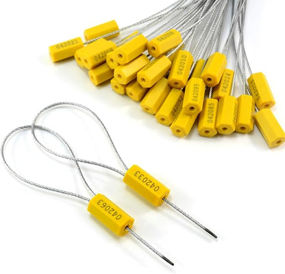 1000PCS Yellow Steel Cable Seal Metal Security Shipping Seal Numbered Truck