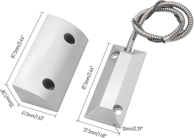 Magnetic Reed Switch Wired Surface Mount Normally Closed NC Contact Sensor