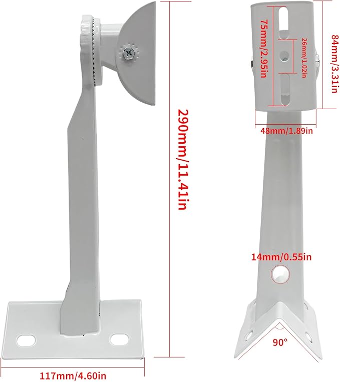 L-Shape Dome Camera Bracket, Wall Ceiling Mount