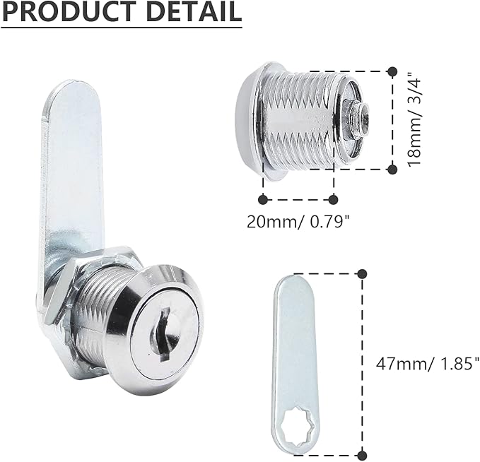 Uenhoy 6 Pack Cam Locks, Keyed Alike