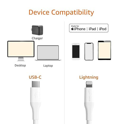 Amazon Basics MFi Certified USB-C to Lightning Fast Charging Cable