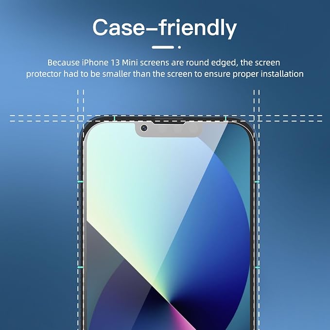NEW'C 3 Pack Privacy for iPhone 13 Mini Screen Protector, Enhanced 28-Degree