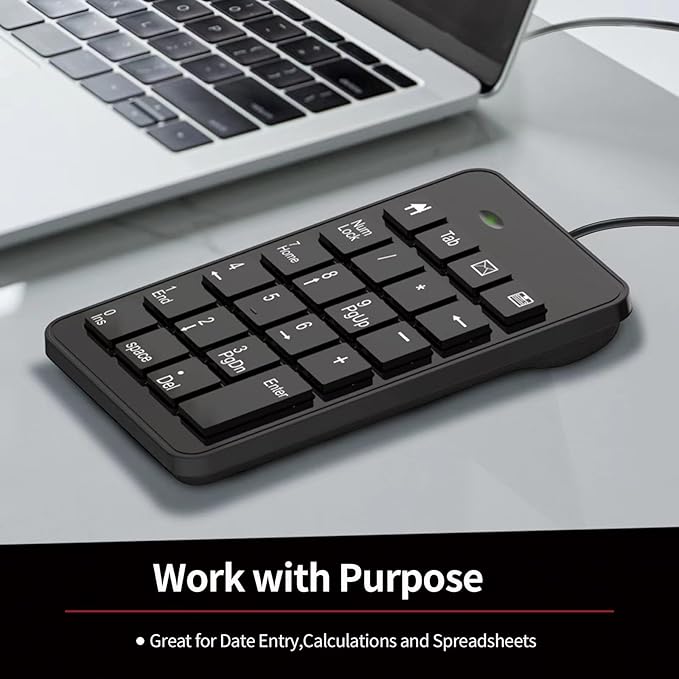 Wired Number Pad, USB Numpad 23 Key Numeric Keypad Financial Accounting