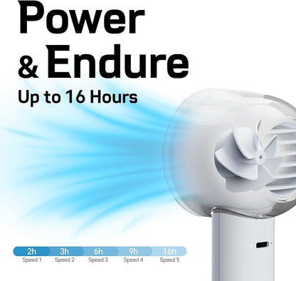 Bluefeel Portable Handheld Turbo Fan, 5-Speed Mini Personal Fan