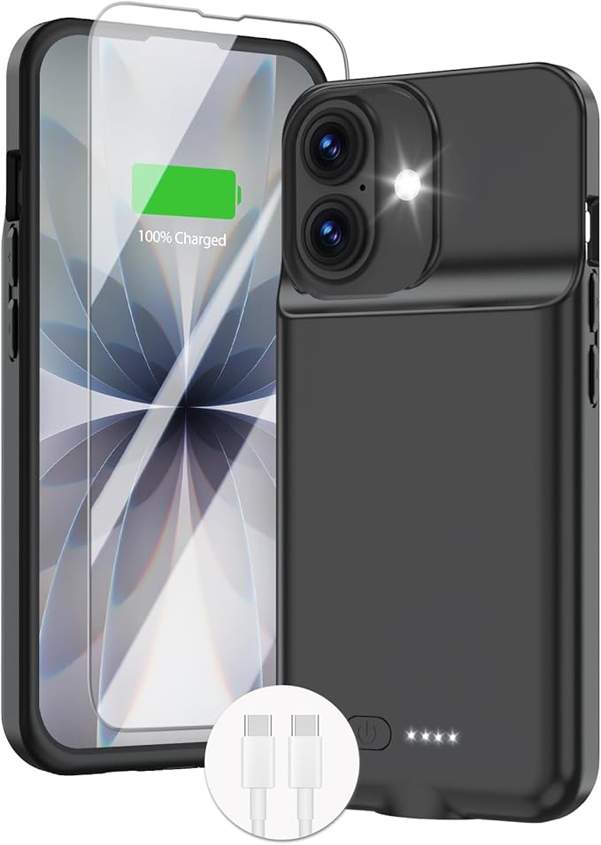 GIN FOXI Battery Case for iPhone 17, Charging Case Charger 8500mAh Ultra-Slim