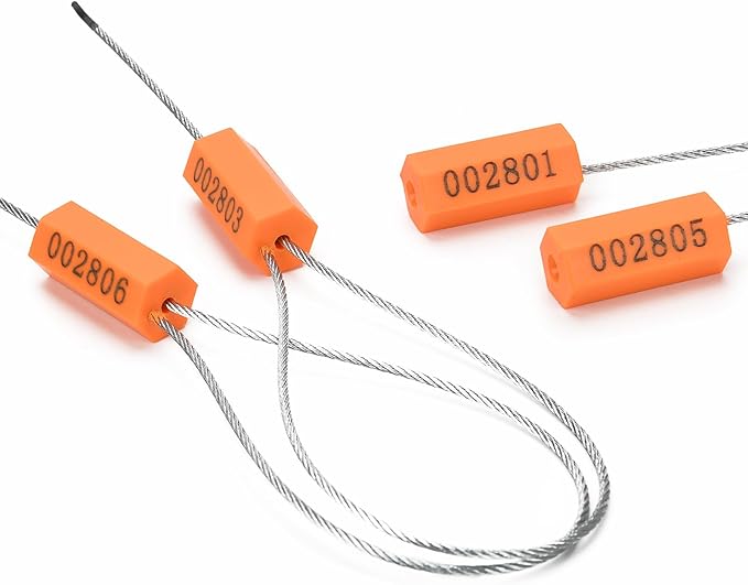 100PCS Steel Cable Seals Metal Security Seal Numbered Metal Truck Trailer Seals