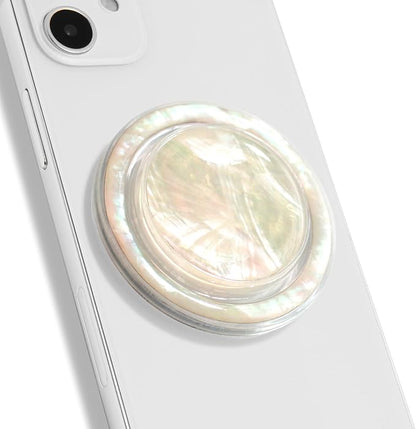 OnTheGrip Cute Natural Seashell Design Round Shape Collapsible Mobile Phone