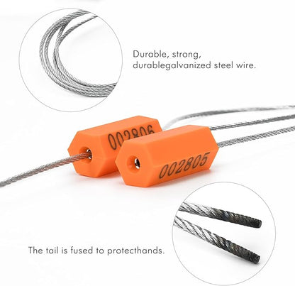 100PCS Steel Cable Seals Metal Security Seal Numbered Metal Truck Trailer Seals