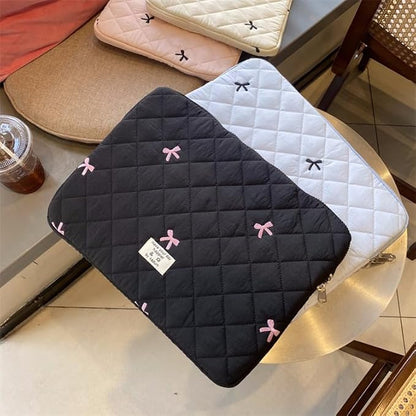 Cute Bow Graphic Carrying Laptop Bag Y2K Preppy Laptop Sleeve Case Bag Kawaii