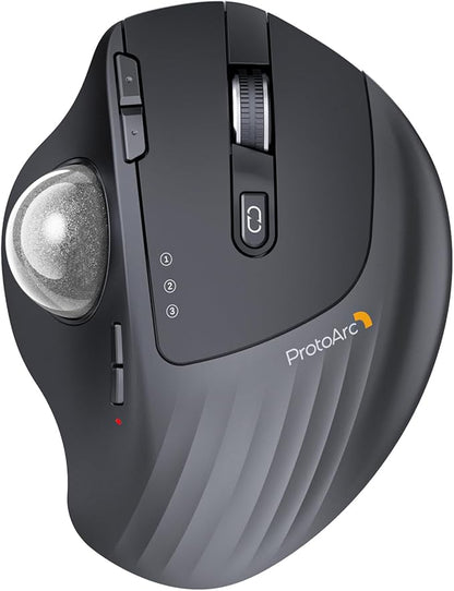 ProtoArc Wireless Trackball Mouse, EM01 NL Ergonomic Bluetooth Rollerball Thumb