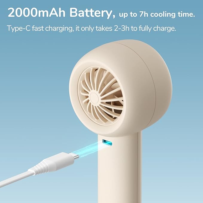 JISULIFE Mini Portable Fan-Bladeless Safe Design, Powerful Turbo Handheld Fan