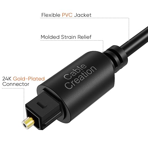 CableCreation Optical Audio Cable, 3 Feet Fiber Optic Cable