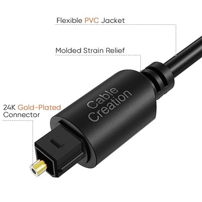 CableCreation Optical Audio Cable, 3 Feet Fiber Optic Cable