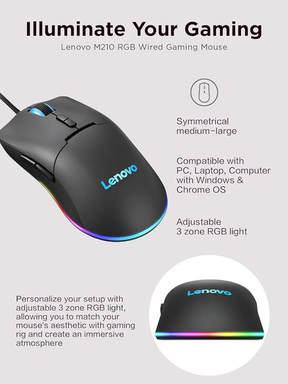 Lenovo M210 RGB Wired Gaming Mouse