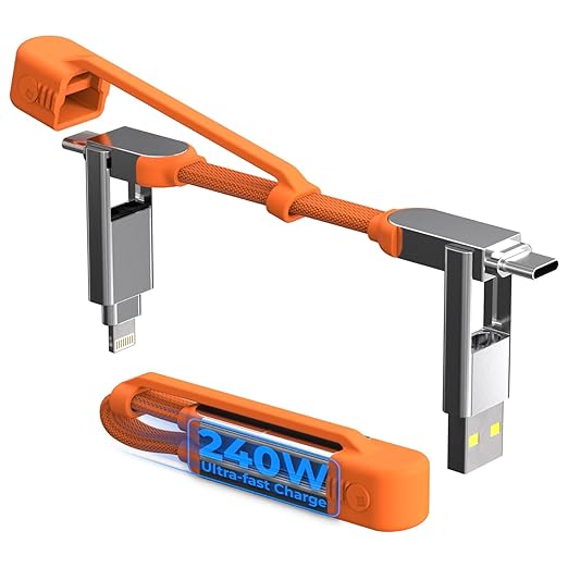Rolling Square inCharge XS - 240W 4in1 Keyring Cable | Fast Charging & Data