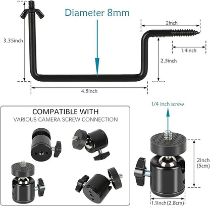Trail Camera Mount, Hunting Accessories, 360° Adjustable Tree Screw Mounting