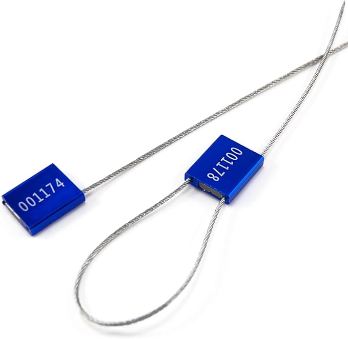 Leadseals 500 Blue Steel Cable Seals Metal Security Tag Numbered Truck Trailer