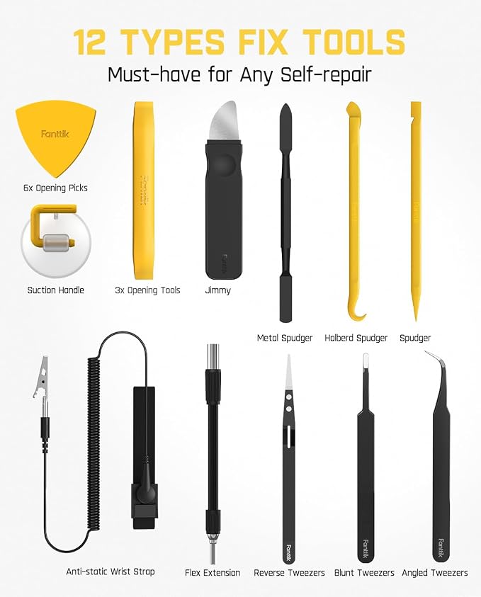 Fanttik Electric Screwdriver Kit, Precision Screwdriver Set, 64 Magnetic Bits