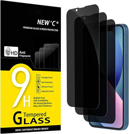 NEW'C 3 Pack Privacy for iPhone 13 Mini Screen Protector, Enhanced 28-Degree
