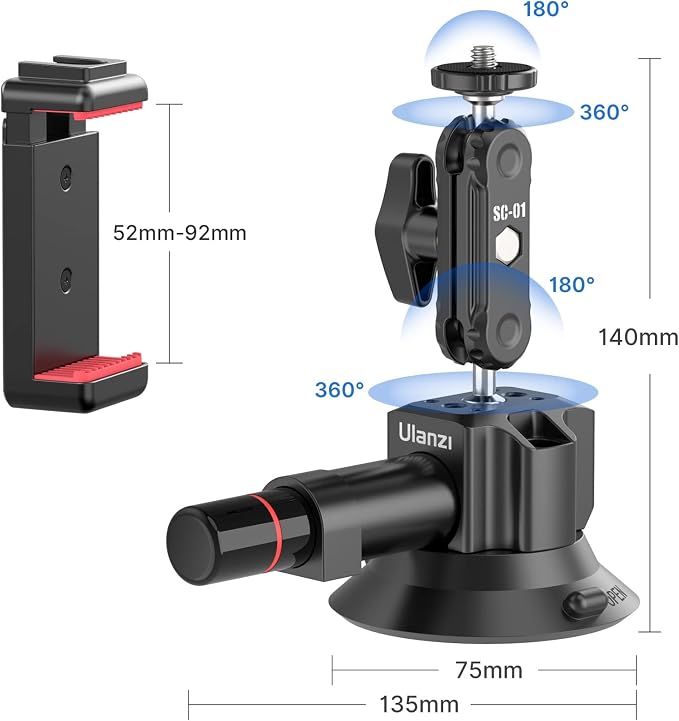 Suction Cup Mount for Action Cameras iPhone