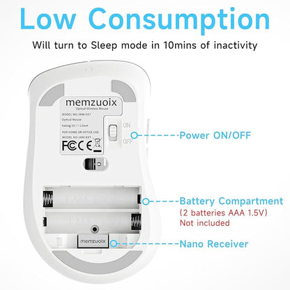 memzuoix 2.4G Wireless Mouse, 1400 DPI Computer Mice
