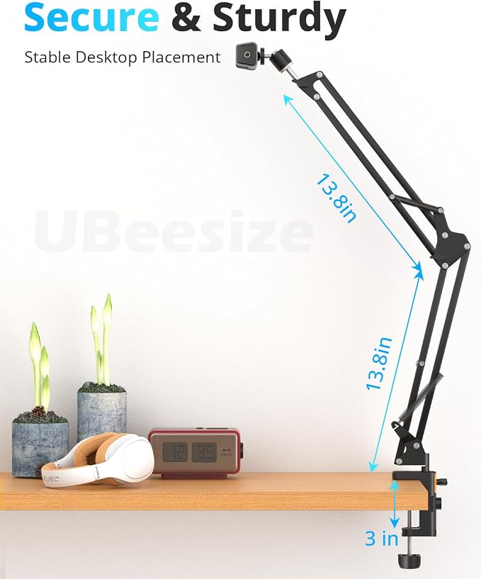 UBeesize Overhead Phone Mount Flexible Webcam Arm