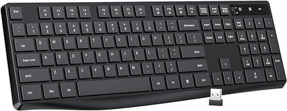 Lovaky MK98 Wireless Keyboard, 2.4G Ergonomic, Computer Keyboard, Enlarged