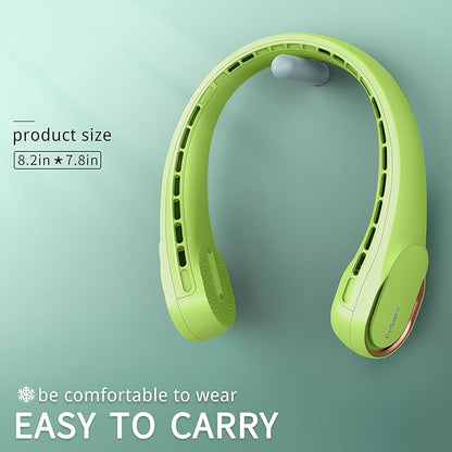 FrSara Bladeless Portable Neck Fan, 360° Surround Wind, Ultra-Quiet, USB