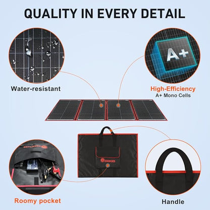 DOKIO 200W Portable Foldable Solar Panel Kit,