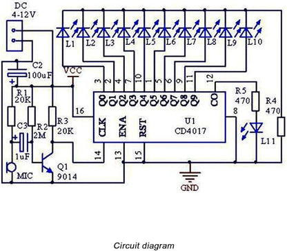 Soldering Practice Kit Sound-Activated LED Chaser Kit