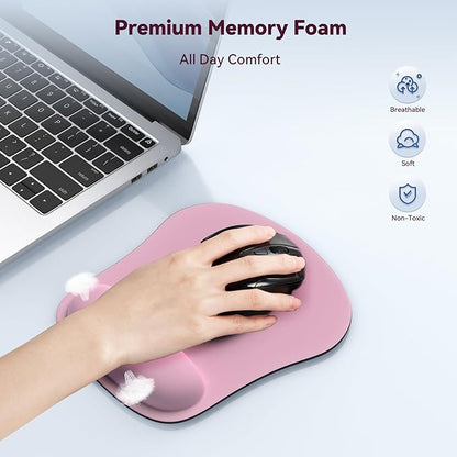 TECKNET 2 Pack Mouse Pad with Wrist Support, Ergonomic Gaming Mouse Pad Pain