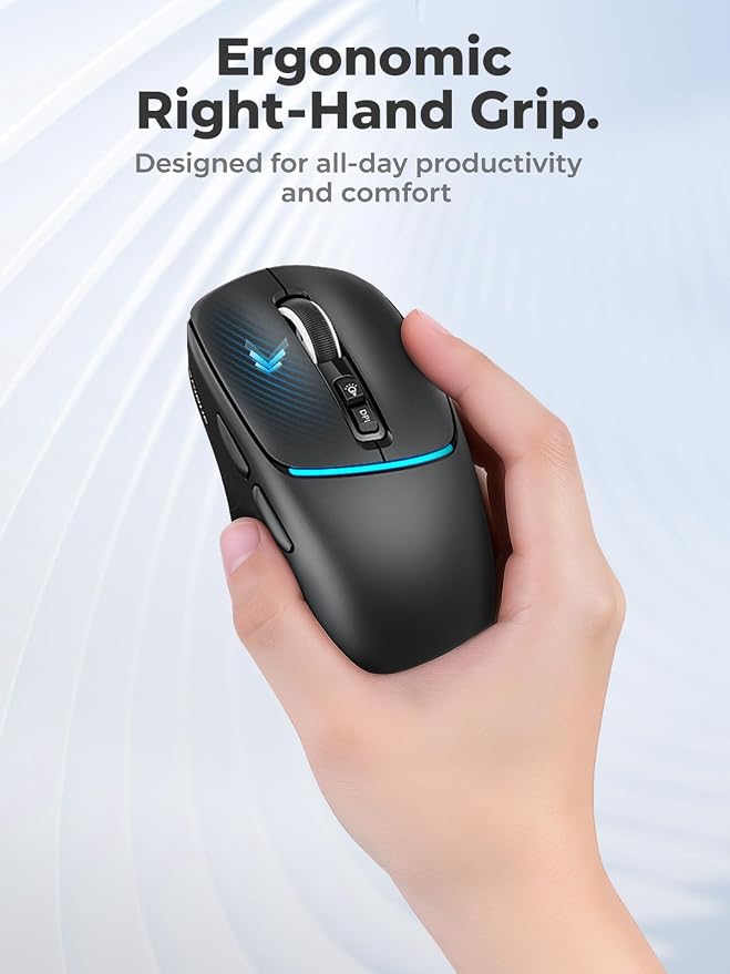 R108 Bluetooth Wireless Mouse – Dual Bluetooth ＆ 2.4GHz USB Receiver, 4 DPI