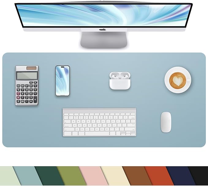 Non-Slip Desk mat, PULeather Desk Pad Protector, Office Desk Mat, Large Mouse