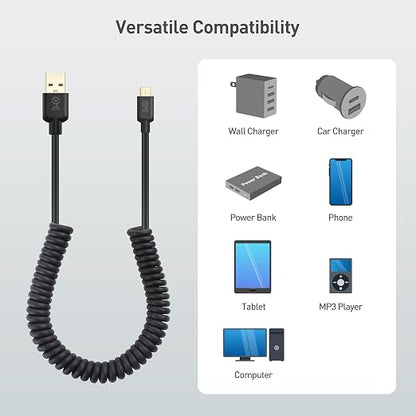 Cable Matters 2-Pack Coiled USB Cable 2-4 Feet