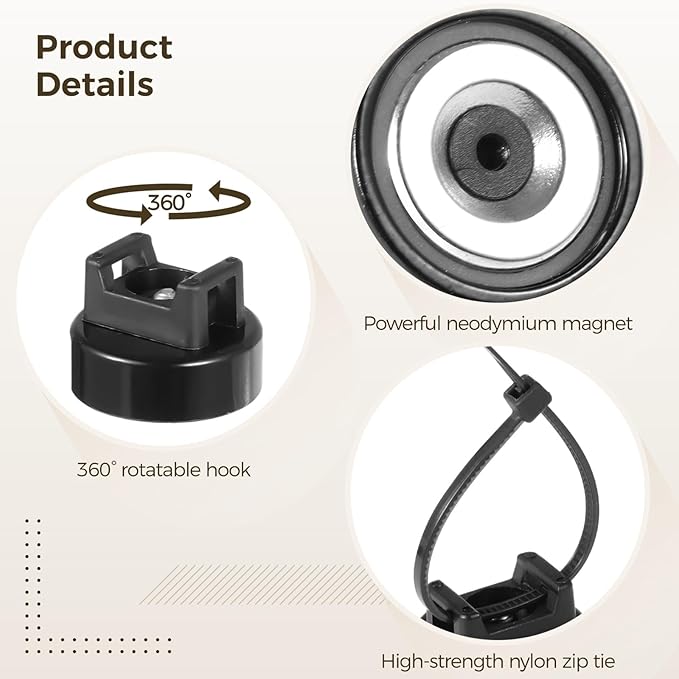 Magnetic Cable Zip Tie Mounts, Wire Management Bases